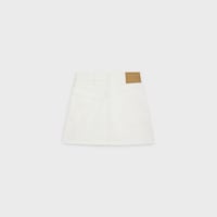 embroidered mini skirt in raw wash white denim - RAW WASH -  - 2 | CELINE