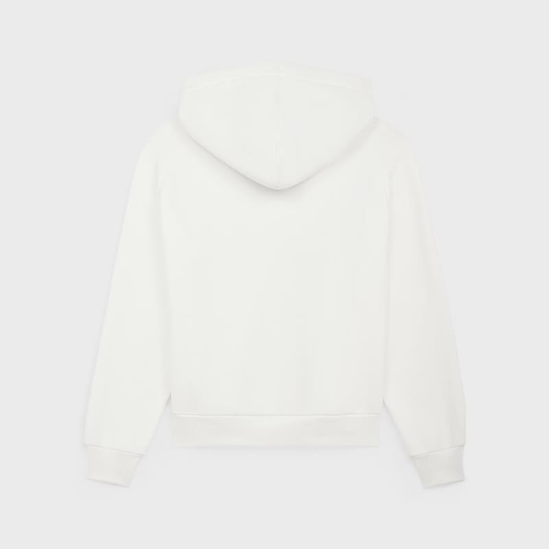 celine hoodie in fleece cotton - OFF WHITE / NAVY -  - 1 | CELINE