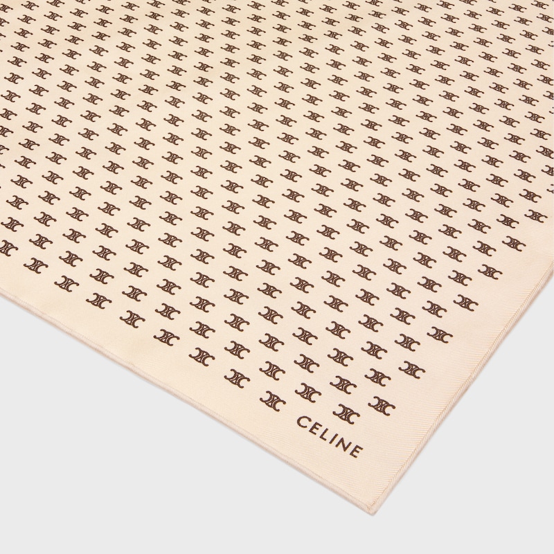 bandana in mini triomphe silk twill - VANILLE/MARRON -  - 1 | CELINE