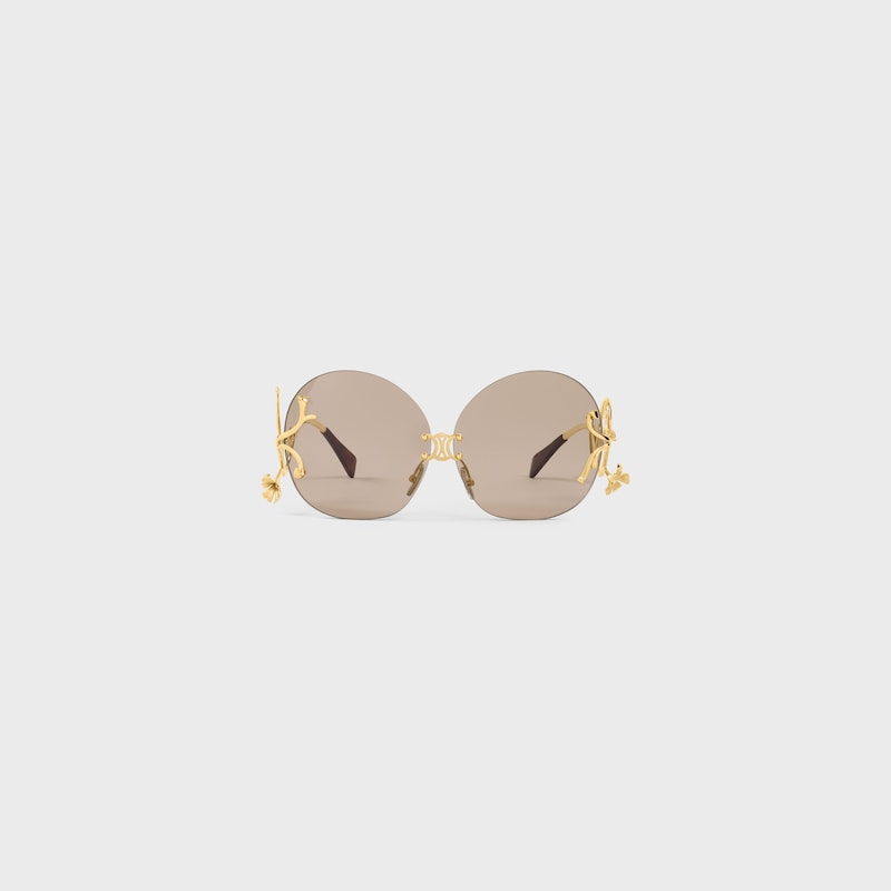 The Branch sunglasses in Metal - Gold / Light Brown -  - 1 | CELINE
