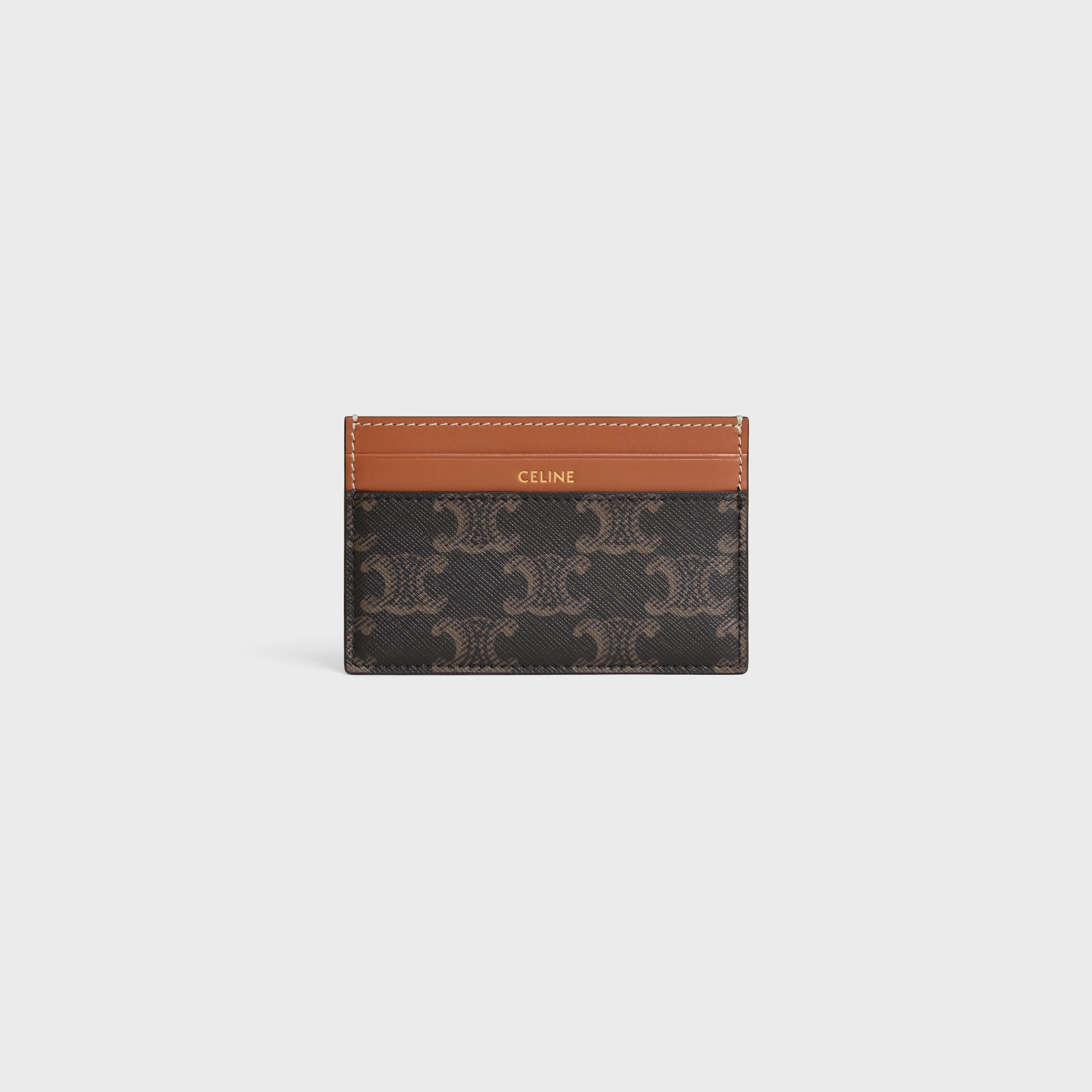 ☆☆CELINE☆☆ 24FW (10L832CQH 04LU) Women’s Triope Card Wa CARD HOLDER TRIOMPHE IN Shiny calfskin - Soft Peach | CELINE