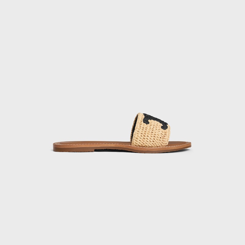 CELINE LYMPIA植物材料穆勒鞋 - 黑色 / 天然色 -  - 1 | CELINE