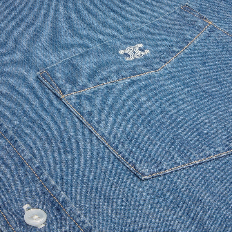 短袖牛仔衬衫 - UNION OCEAN水洗色 -  - 1 | CELINE