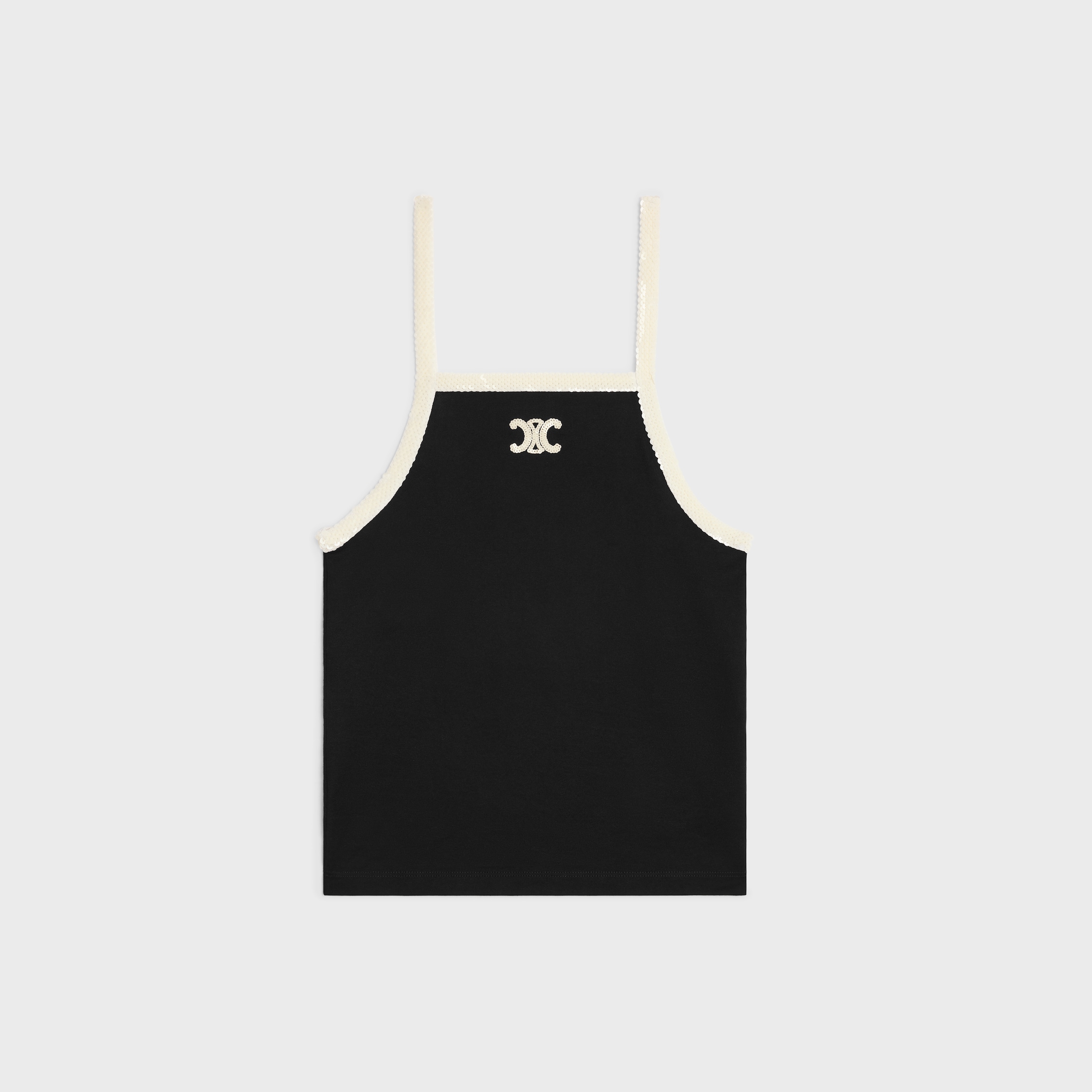 ◆CELINE◆ TRIOMPHE CROP TOP IN JERSEY POINTELLE TRIOMPHE CROP TOP IN JERSEY POINTELLE - ECRU | CELINE