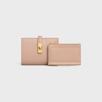 WALLET WITH COIN PURSE 16 IN SATINATED CALFSKIN - Soft Peach - WALLETS - 1 | CELINE