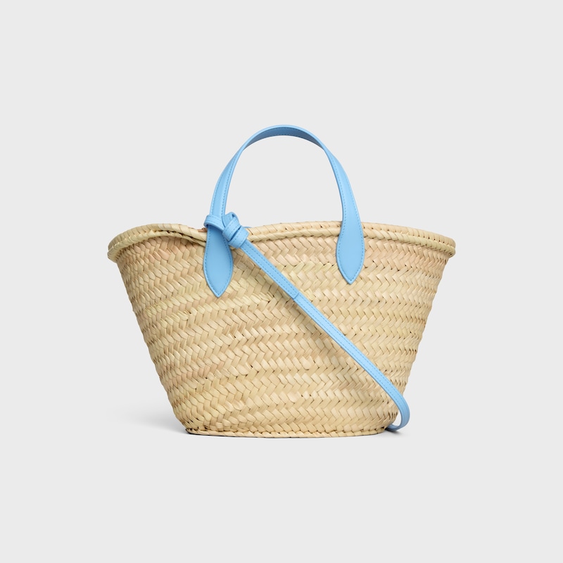 BOLSO PANIER TEEN TRIOMPHE DE HOJAS DE PALMA Y PIEL DE BECERRO - AZUL CIELO - NOVEDADES - 1 | CELINE