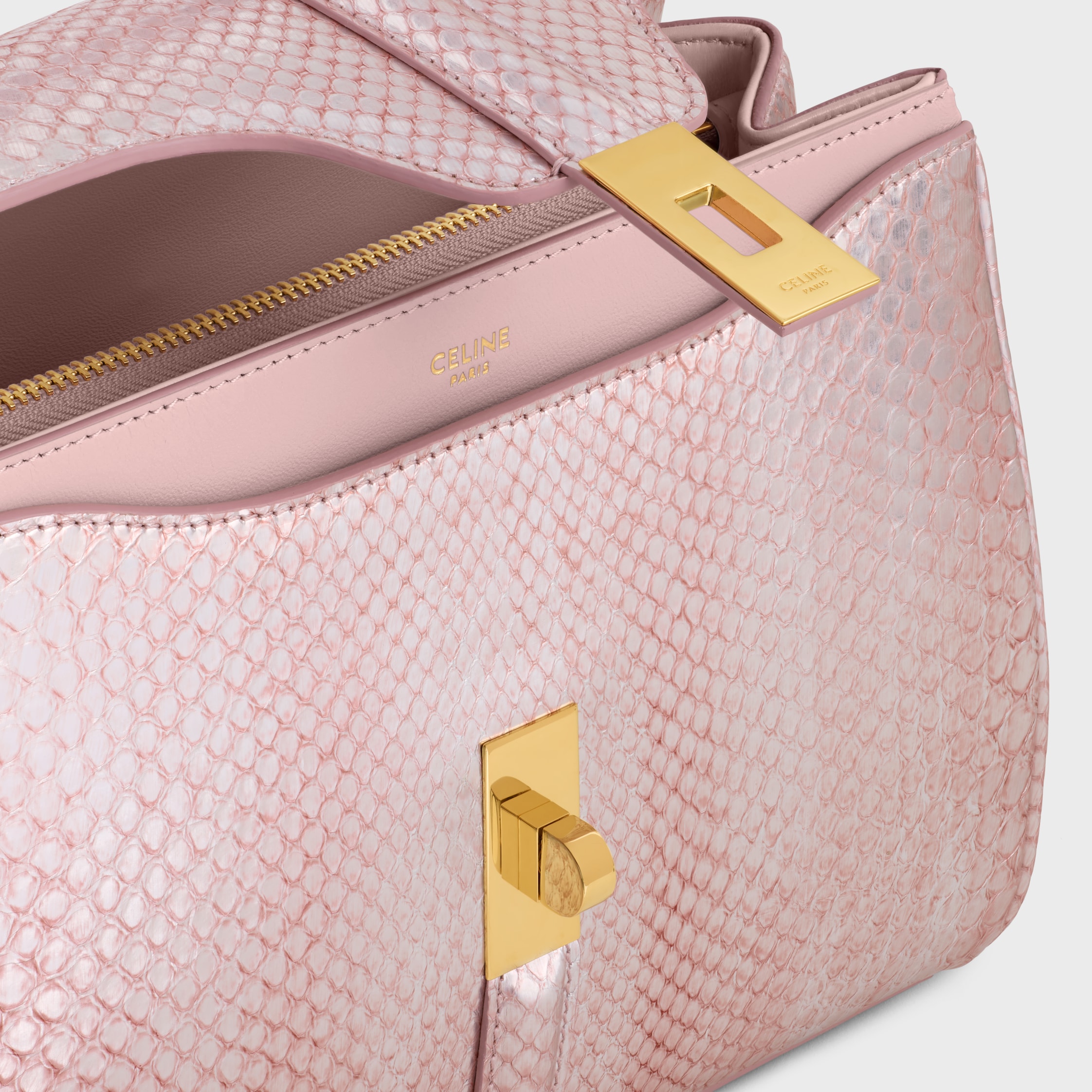 【S】CELINE Small 16 Bag IN pearly python - LIGHT PINK | CELINE