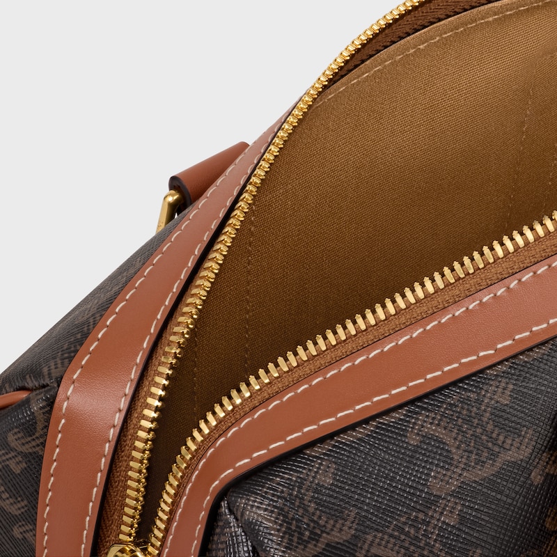 MEDIUM BOSTON IN Triomphe Canvas and calfskin - TAN - CUIR TRIOMPHE - 1 | CELINE