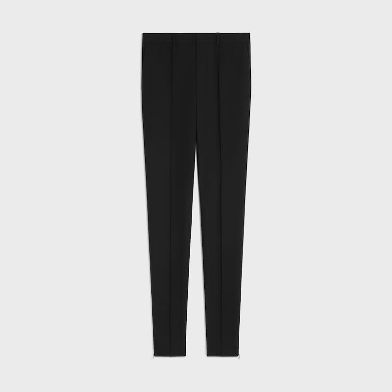 slim trousers IN stretch wool gabardine - BLACK -  - 1 | CELINE