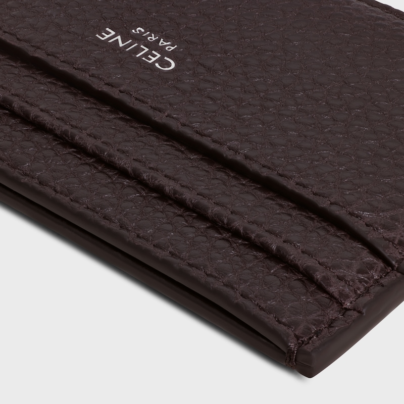 TARJETERO MEDIANO DE PIEL DE BECERRO CON TEXTURA GRANULADA - EXPRESO - MONEDEROS Y TARJETEROS - 1 | CELINE