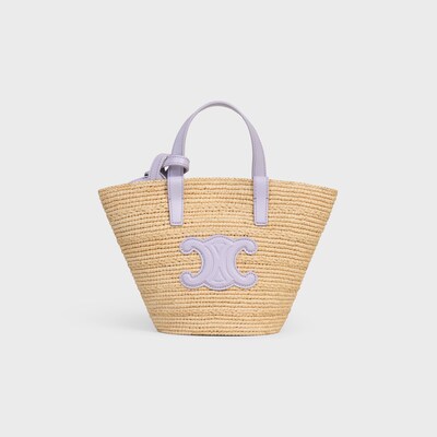 CELINE 나노 서플 클래식 파니에 - 라피아 & 카프스킨 - 파스텔 모브 - 라인별 보기 - tileIndex | CELINE