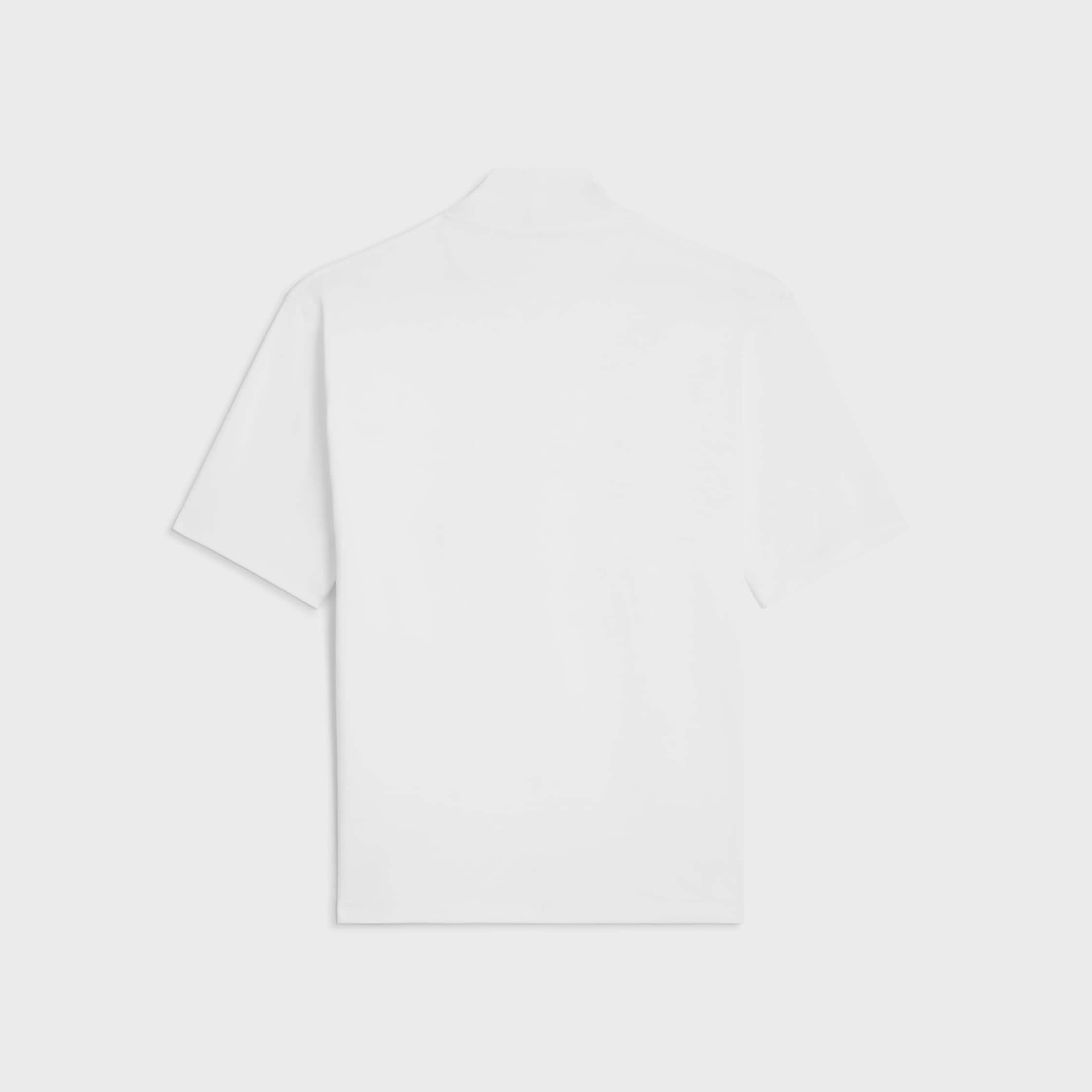 mock neck t-shirt IN cotton jersey - OFFWHITE/DENIM BLUE | CELINE