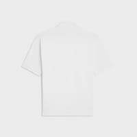 CAMISETA CON CUELLO CISNE DE PUNTO DE ALGODÓN - BLANCO CRUDO/AZUL DENIM -  - 2 | CELINE