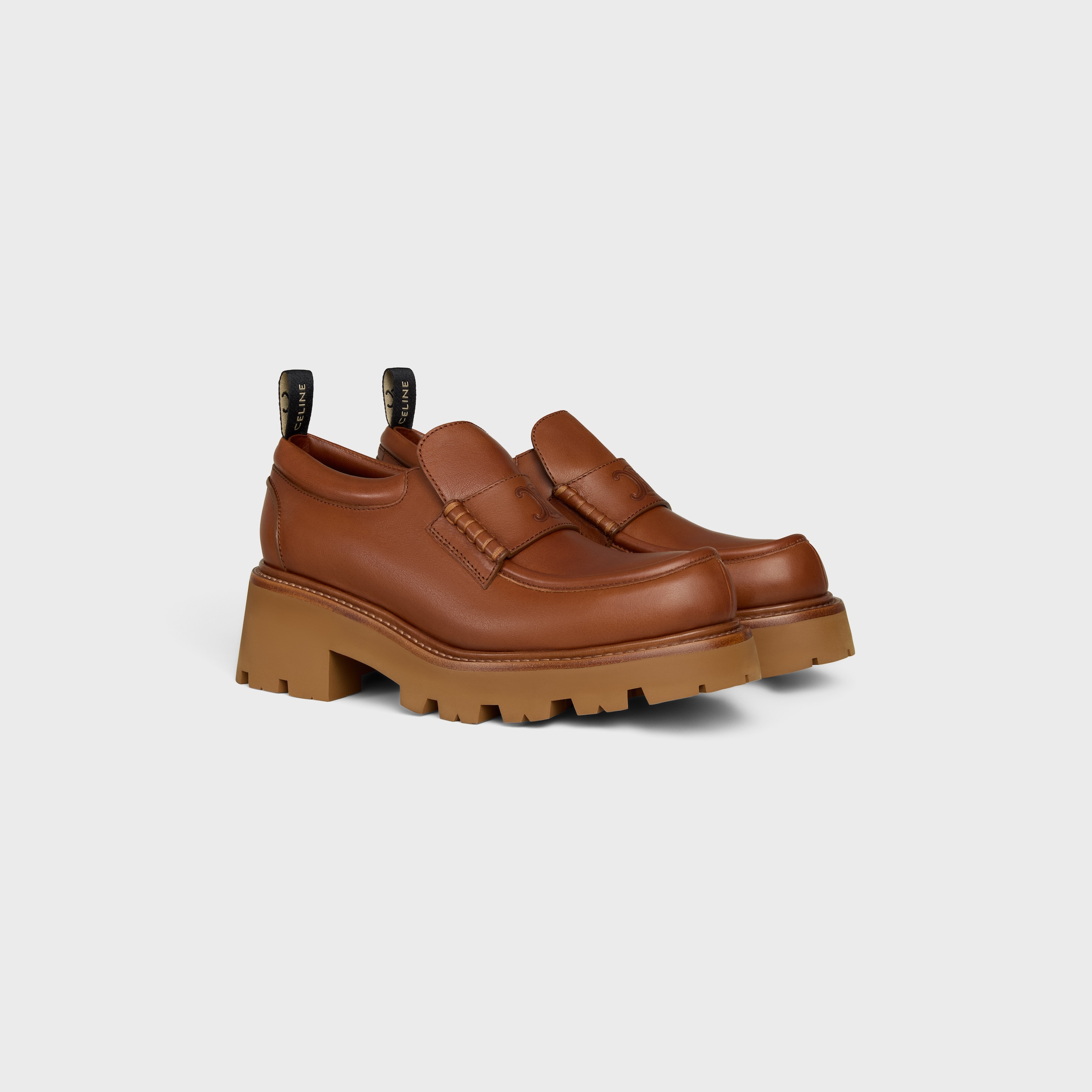 CELINE TRIOMPHE - LOAFER IN CALFSKIN - TOFFEE | CELINE