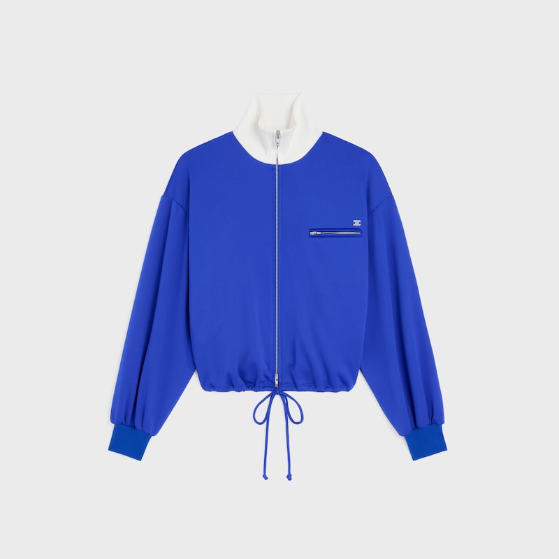 tracksuit jacket IN double face jersey - ELECTRIC BLUE/WHITE -  - 1 | CELINE