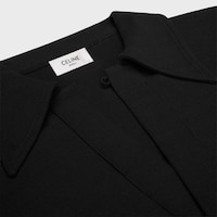 polo mini dress IN ribbed cotton - BLACK / WHITE -  - 2 | CELINE