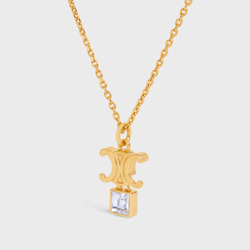 Triomphe Twinkle Necklace in Strass and Brass with Gold Finish - GOLD -  - 1 | CELINE