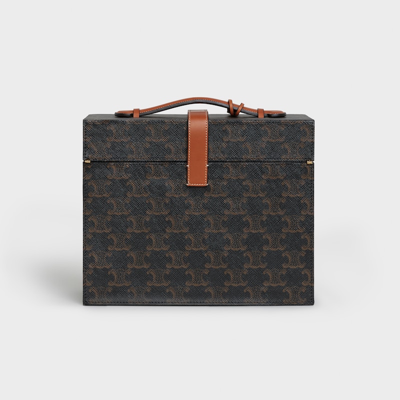 Case 3 Perfumes 200ML in Triomphe Canvas and Natural Calfskin - Tan - TRIOMPHE CANVAS COLLECTION - 1 | CELINE