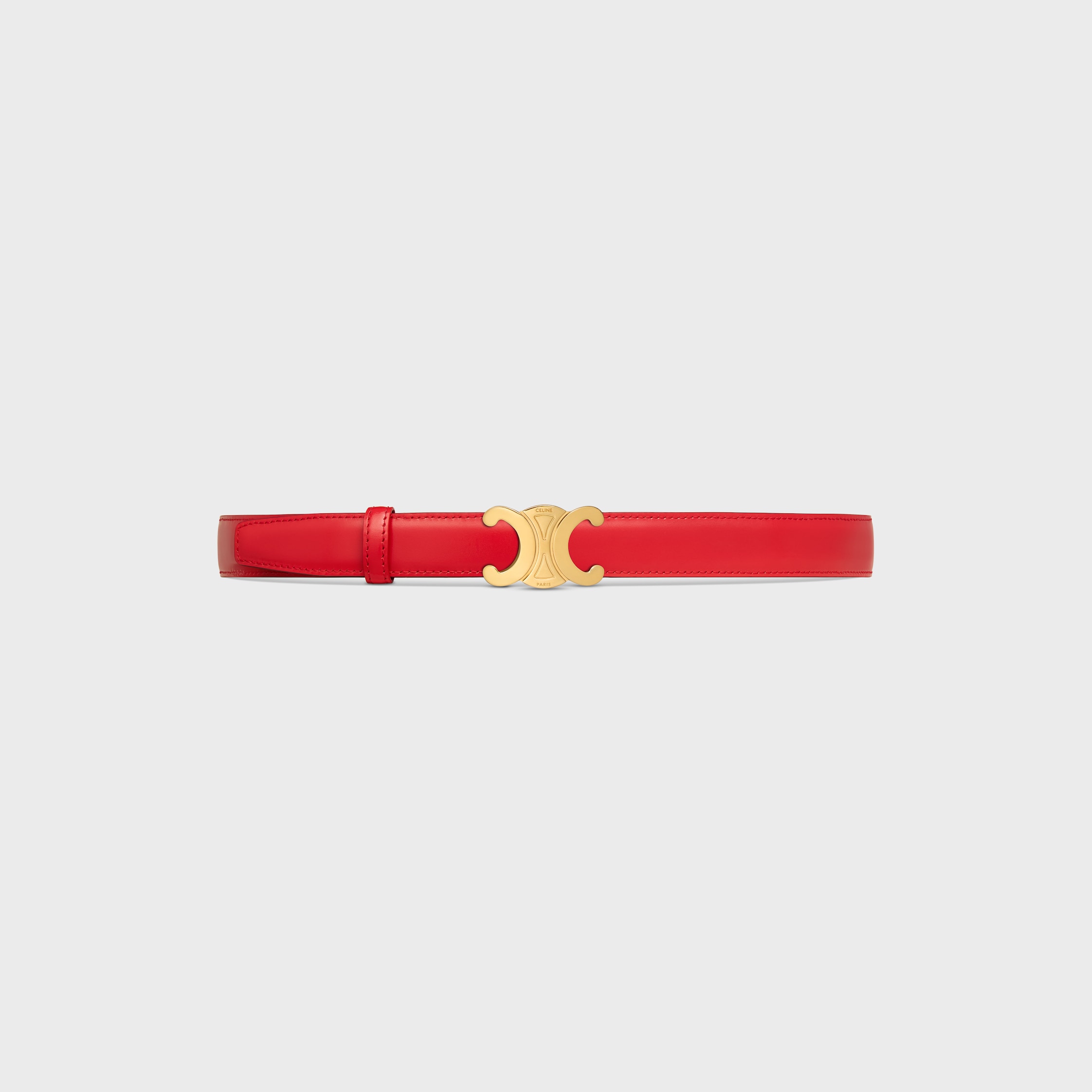 TRIOMPHE BUCKLE & REVERSIBLE STRAP 25MM - SYRAH / ULTRA RED | CELINE