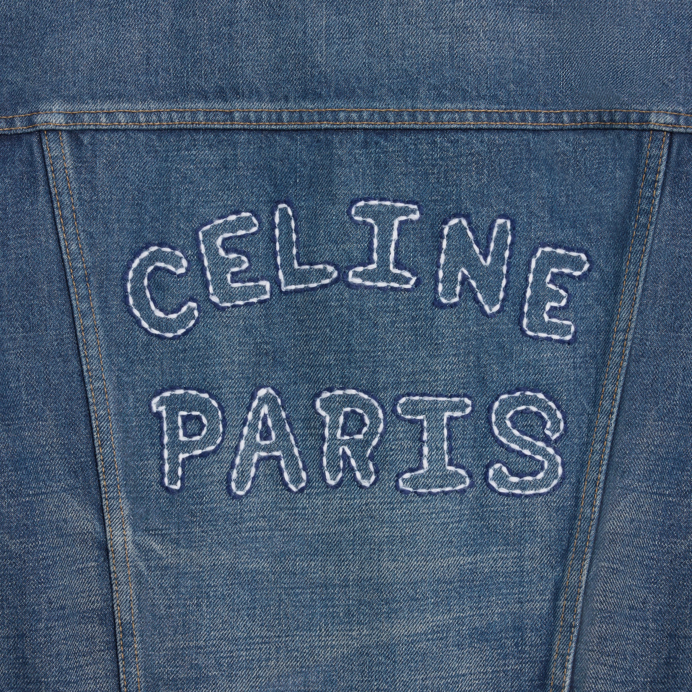★CELINE★ダークユニオンウォッシュデニムジャケット RV02E930F TRUCKER JACKET IN UNION WASH DENIM - UNION WASH | CELINE