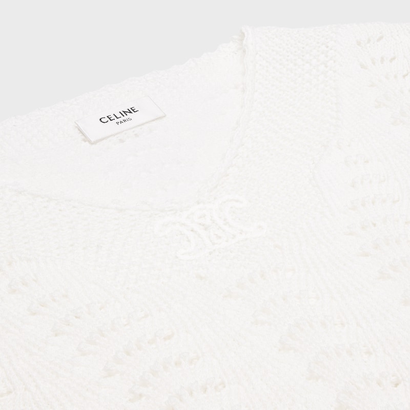 top IN cotton pointelle - WHITE -  - 1 | CELINE