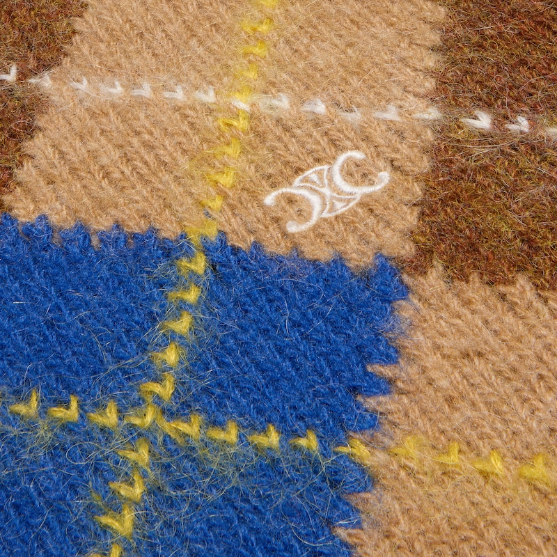 crewneck sweater IN argyle wool - BEIGE/BROWN/BLUE -  - 1 | CELINE