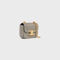 MINI CHAIN CLAUDE in GLITTER TEXTILE - GOLD - MORE LINES - 2 | CELINE