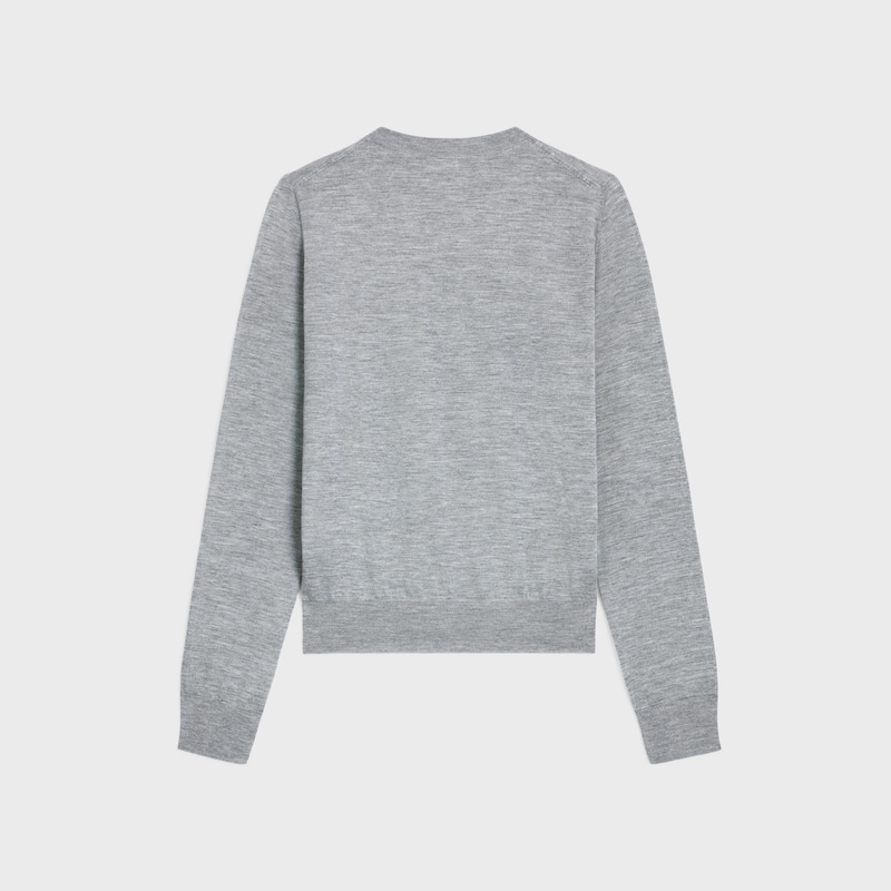 crewneck sweater IN thin cashmere - GREY -  - 1 | CELINE