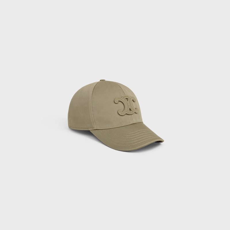triomphe baseball cap in washed cotton - OLIVE -  - 1 | CELINE