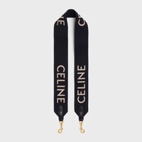 LONG STRAP IN WOOL WITH CELINE JACQUARD - BLACK / WHITE - BAG CHARMS - 1 | CELINE