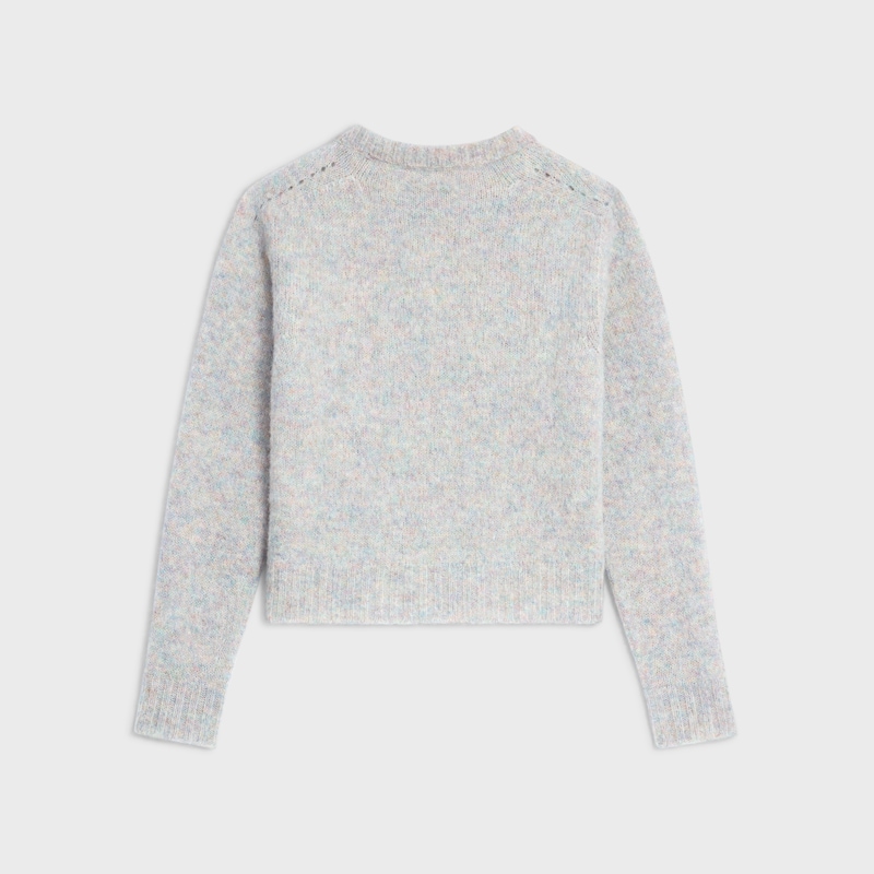 JERSEY CON CUELLO REDONDO DE LANA SHETLAND - GRIS / MULTICOLOR -  - 1 | CELINE