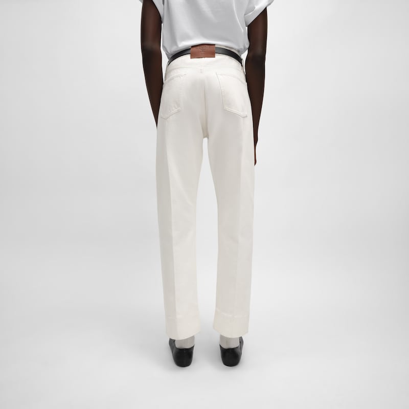 boyfriend jeans 001 IN cotton denim - WHITE HEAVY STONE WASH -  - 1 | CELINE