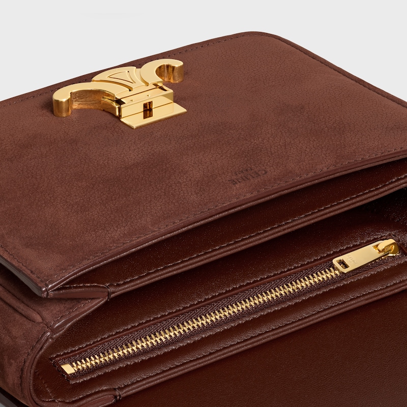 BOLSO TEEN TRIOMPHE DE PIEL DE BECERRO NUBUCK CON TEXTURA GRANULADA - CASTAÑO - BOLSOS DE HOMBRO - 1 | CELINE