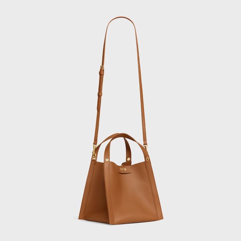 SMALL CUBE BAG IN SUPPLE CALFSKIN - SOFT TAN - MORE LINES - 1 | CELINE