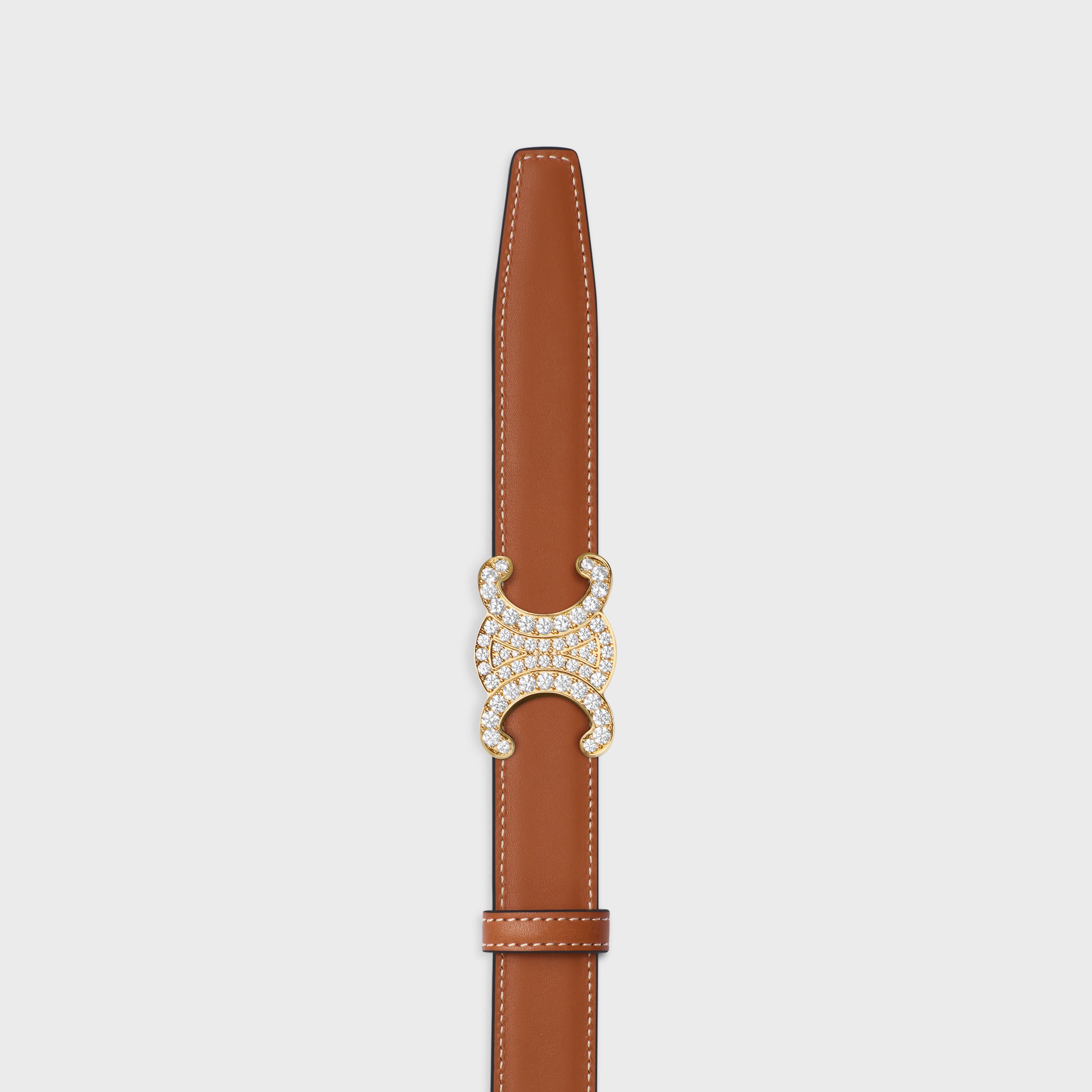 TRIOMPHE BUCKLE & REVERSIBLE STRAP 25MM - BLACK / TAN | CELINE