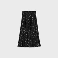skirt IN crepe de chine - NOIR/CRAIE -  - 2 | CELINE