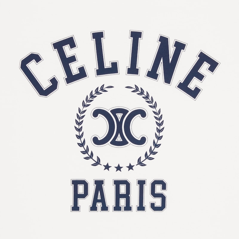 celine tank top IN cotton jersey - OFF WHITE / NAVY -  - 1 | CELINE