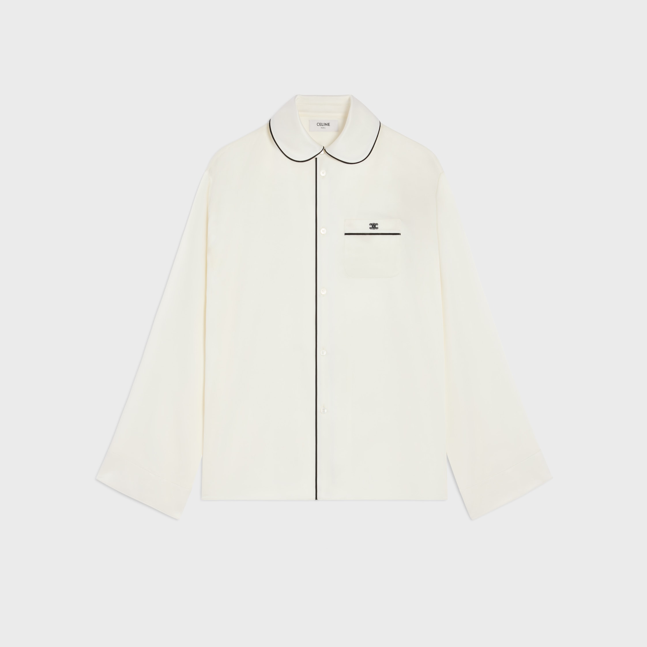pyjama shirt IN silk satin - IVOIRE | CELINE