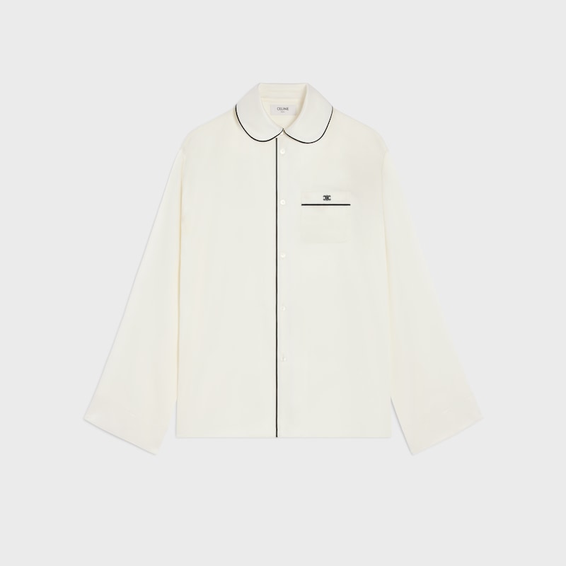 pyjama shirt IN silk satin - IVOIRE -  - 1 | CELINE