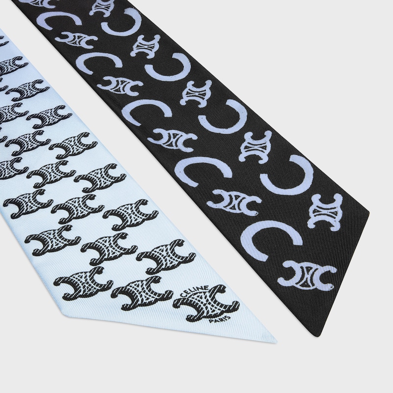 lavalliere IN SILK TWILL - BLUE/BLACK -  - 1 | CELINE