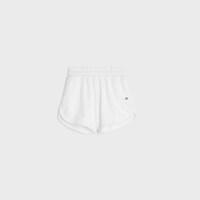 mini shorts IN cotton fleece - OPTIC WHITE / BLEU KLEIN -  - 1 | CELINE