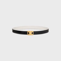 MEDIUM 25MM REVERSIBLE FRAMED TRIOMPHE BELT in TAURILLON - BLACK / WHITE COTTON -  - 1 | CELINE
