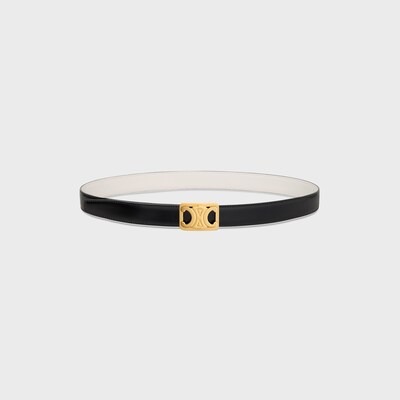 미디엄 25MM 리버시블 프레임 트리옹프 벨트 - 토뤼옹 가죽 - 블랙 / 화이트 코튼 -  - tileIndex | CELINE