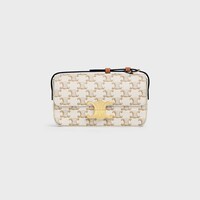 SHOULDER BAG CLAUDE IN Triomphe canvas and calfskin - WHITE - CLAUDE - 1 | CELINE