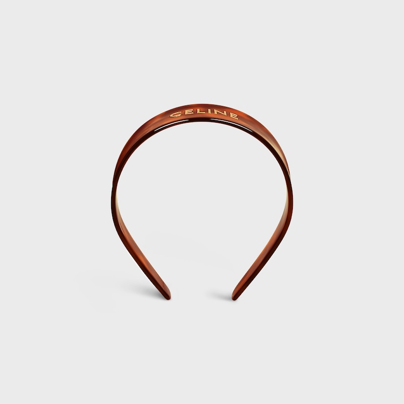 Celine Headband in Acetate and Steel - BLOND HAVANA / GOLD - GIFT FINDER - 1 | CELINE
