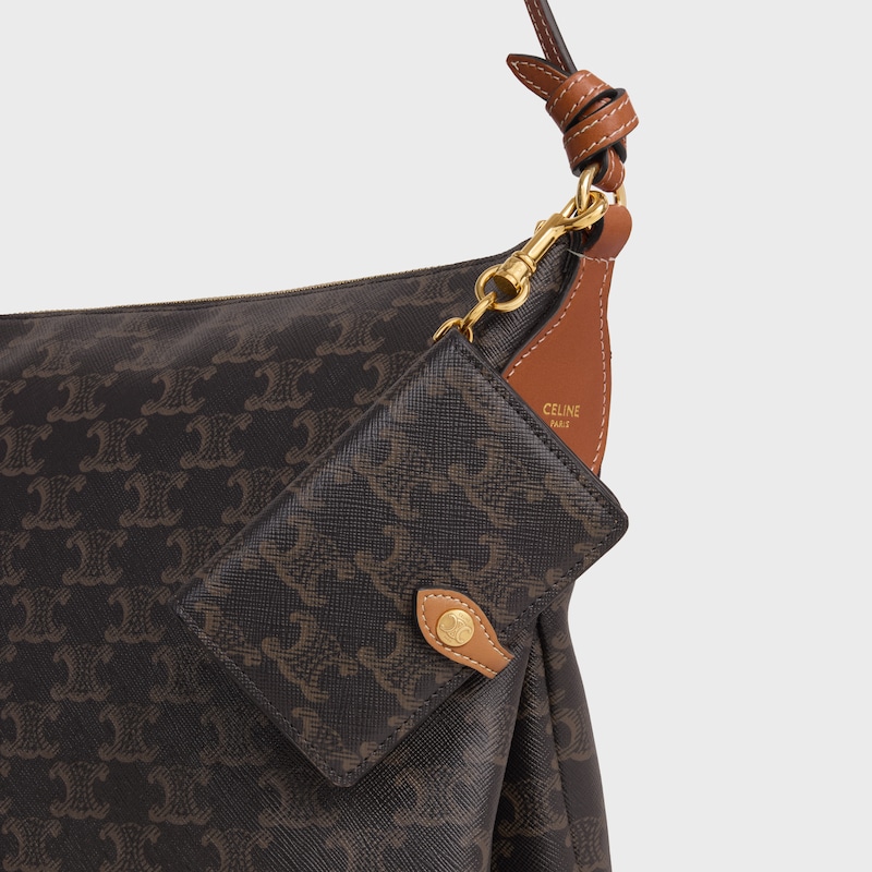 ACCESSOIRE DE SAC CARNET TOILE TRIOMPHE ET VEAU - TAN - BIJOUX DE SACS ET ACCESSOIRES - 1 | CELINE