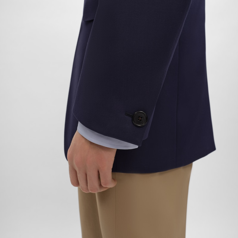 colonne jacket IN GRAIN DE POUDRE WOOL - NAVY -  - 1 | CELINE