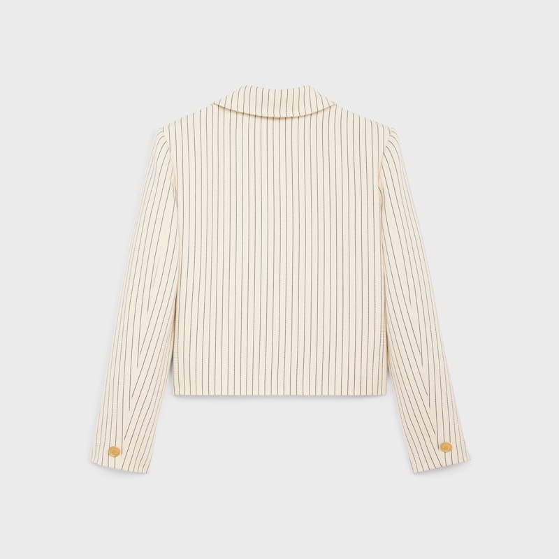 jacket in striped cotton gabardine - CRAIE/NOIR -  - 1 | CELINE