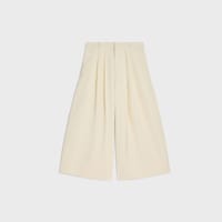 montauk cropped trousers IN DIAGONAL WOOL - IVORY -  - 1 | CELINE