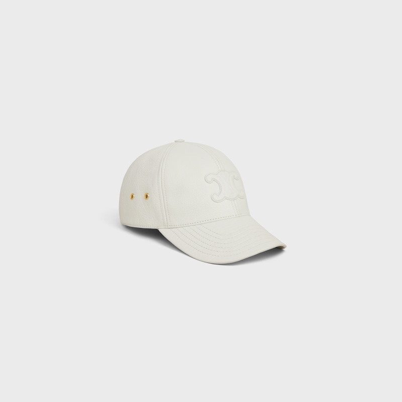 triomphe baseball cap in calfskin - OPTIC WHITE -  - 1 | CELINE